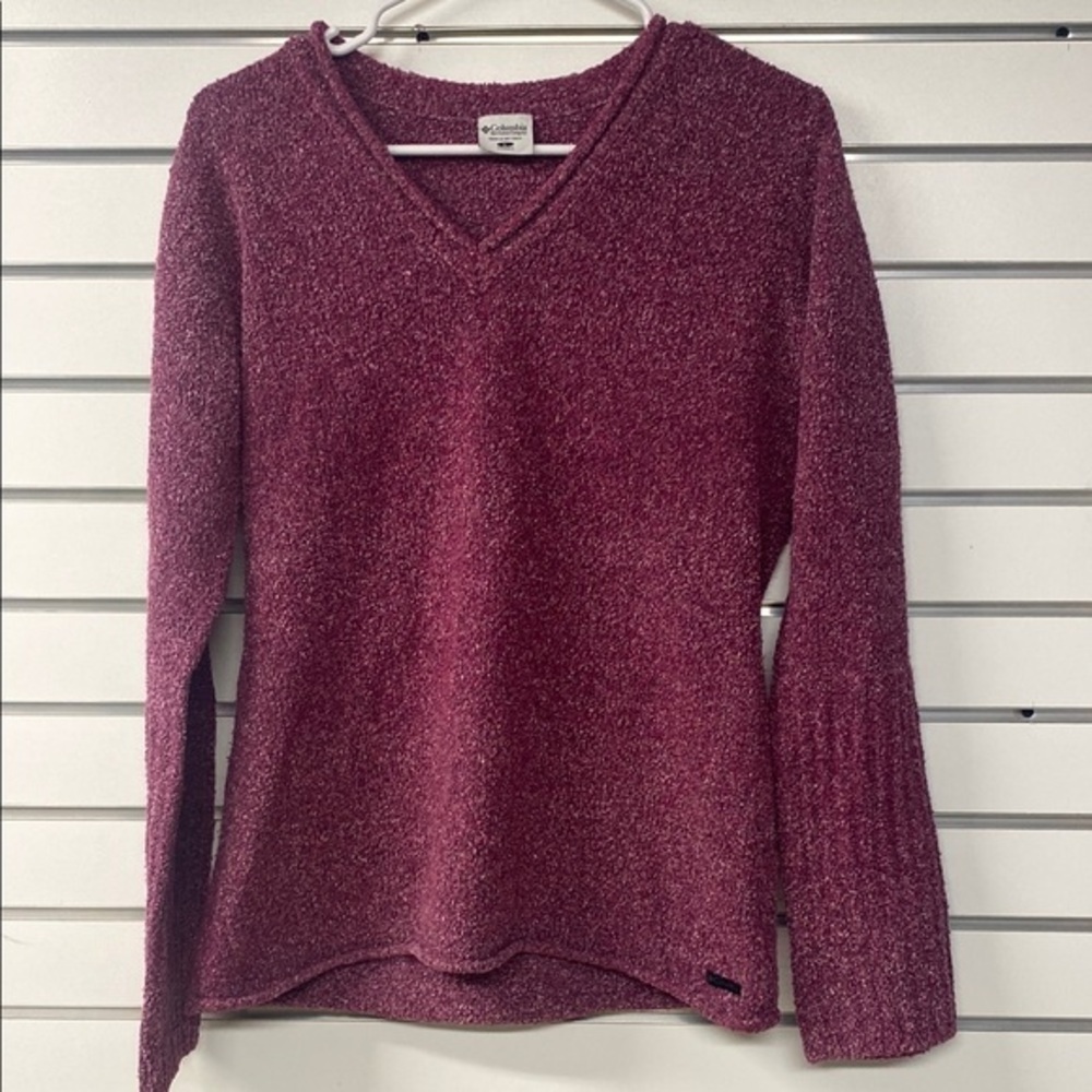 Columbia‎ Women's V-Neck Sweater - heathered Maroon size large
